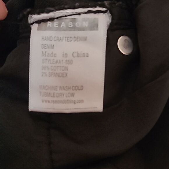 Reason supply co Ribbed Distressed Mulberry Moto Jeans Slim Fit Size 28 x 30 - Picture 8 of 12